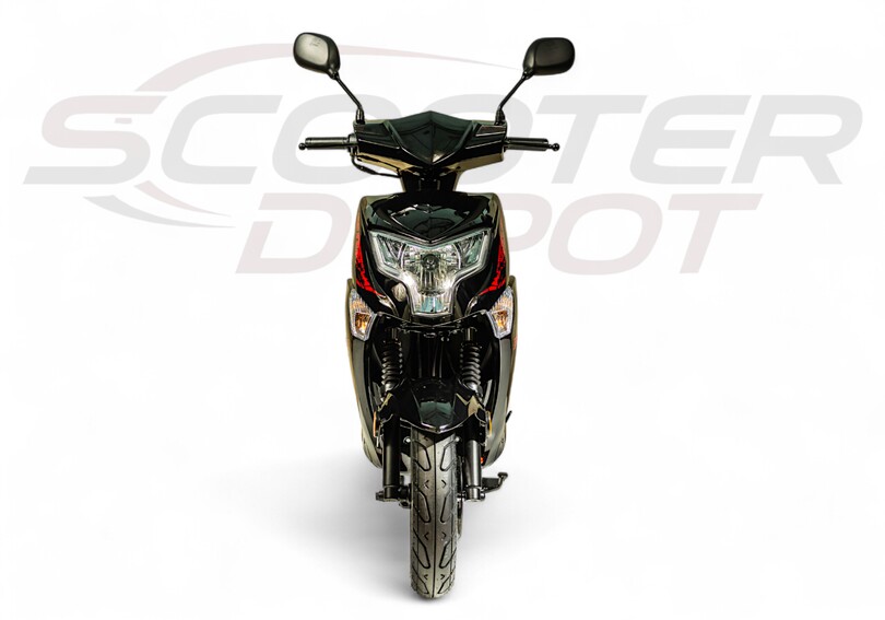 Vue 360° Scooter 50cc ECCHO FURIOUS noir et rouge