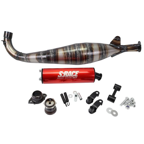 POT D'ECHAPPEMENT MVT S RACE SP2 ADAPT. PEUGEOT MVL / SP PASS. A DROITE FINITION NOIR HOMOLOGUE TPSI EC26B