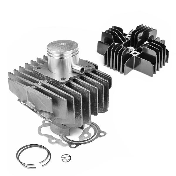 HAUT MOTEUR TNT FONTE ADAPT. YAMAHA PW 80cc 2T / Ø47 AXE Ø12 (CYLINDRE + CULASSE)