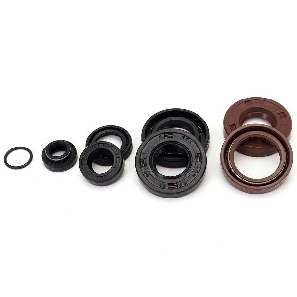 JOINT SPI MOTEUR ADAPT. MINARELLI AM6 50CC / BETA 50 RR / MBK 50 X-POWER / YAMAHA 50 TZR / PEUGEOT 50 XPS / RIEJU 50 RS (POCHETTE DE 8 JOINTS) (JOINT VILO VITON / MOTEUR NBR) (  QUALITE PREMIUM )