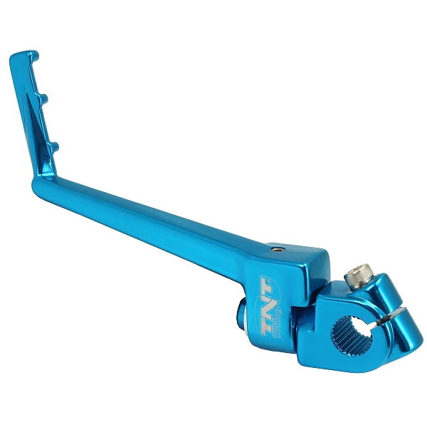 KICK DEMARRAGE TNT ADAPT. MINARELLI 50 AM6 / BETA 50 RR / YAMAHA 50 DT / PEUGEOT 50 XPS / RIEJU 50 MRT. SMX / GENERIC 50 TRIGGER / CPI 50 SM / SHERCO 50 SM-R. SE-R  ALU BLEU ANODISE