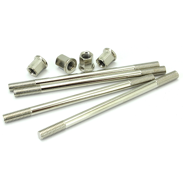 GOUJON CYLINDRE MOTO ADAPT. MINARELLI AM6 50cc / BETA 50 RR / MBK 50 X-POWER / YAMAHA 50 TZR / PEUGEOT 50 XPS / RIEJU 50 RS/CPI (M7 L 118mm JEU DE 4)