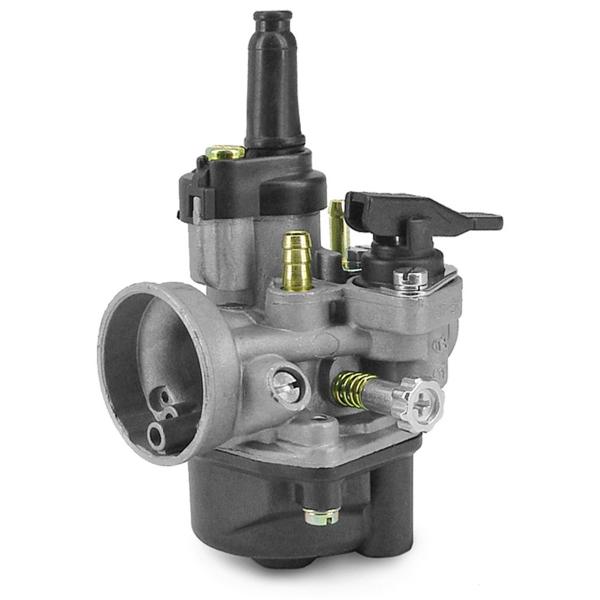 CARBURATEUR DELLORTO PHVA Ø17.5 ED ADAPT. DERBI SENDA (MONTAGE SOUPLE - AVEC GRAISSAGE - SORTIE CABLE BOISSEAU DROITE - STARTER A LEVIER) REF 1407