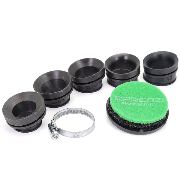 FILTRE A AIR CARENZI VERT L 40mm / Ø CONNEXION = 28-32-36-39-43MM (MADE IN ITALY)