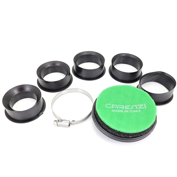 FILTRE A AIR CARENZI L 40mm / Ø CONNEXION =46-49-52-55-58-62MM (MADE IN ITALY) (SPECIAL CARBU PWK DE 21 A 34MM )