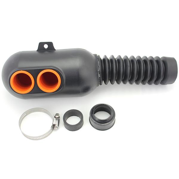 BOITE A AIR CARENZI  UNIVERSELLE NOIR TYPE KARTING  Ø35MM / Ø50MM  (LIVREE AVEC MANCHON)