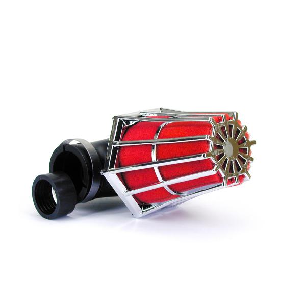 FILTRE A AIR CARENZI R 90° Ø35/28 CHROME/ROUGE