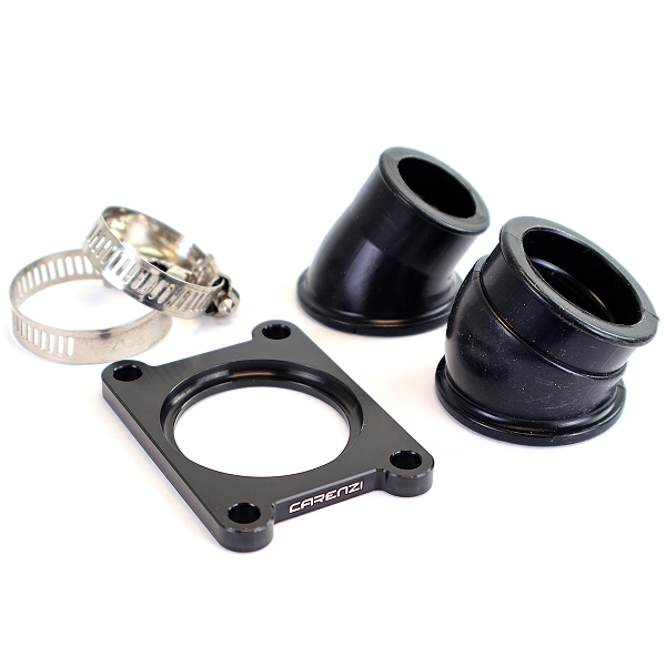 PIPE ADMISSION RACING ORIENTABLE 360° CARENZI 24-32MM MOTEUR  ADAPT. DERBI SENDA EURO2 / EURO3 / EURO4