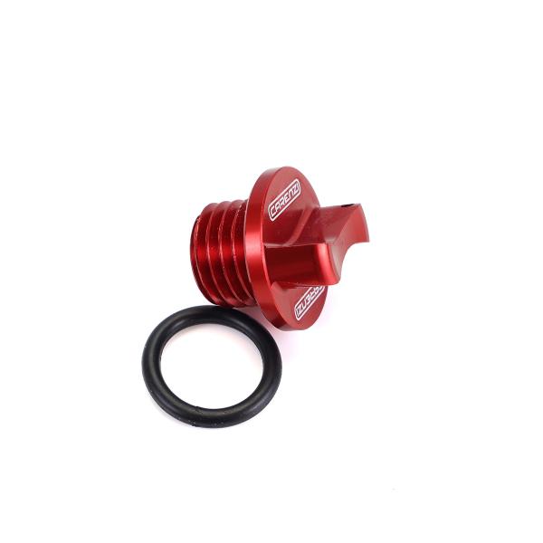 BOUCHON HUILE DE BOITE CARENZI ALU CNC  ADAPT. AM6 / CPI  ROUGE