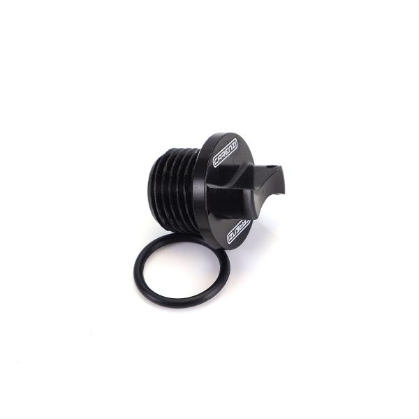 BOUCHON HUILE ALU CNC CARENZI  ADAPT. DERBI SENDA E3 - E4 NOIR