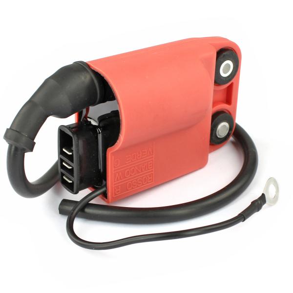 BOBINE HAUTE TENSION / CDI / ECU SCOOTER ADAPT. PIAGGIO ZIP 2T 1992-1997 / TYPHOON 1994-1997 / NRG 1994-1998 / GILERA STALKER 1997-2003 / RUNNER 1997-2003 (OEM : 252537)