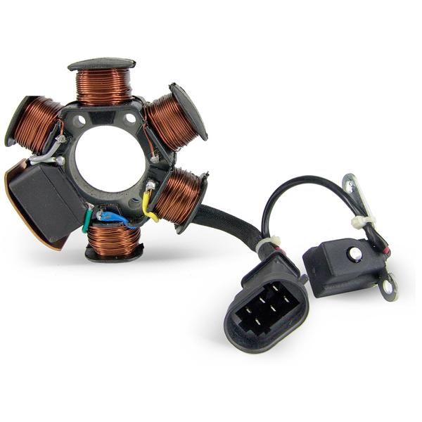 STATOR ALLUMAGE SCOOTER ADAPT. PIAGGIO 50 FLY 2000> /  ZIP 2000> / LIBERTY 2000>. VESPA LX 2000> / PRIMAVERA 2013> / TYPHOON 2005> / NRG 2000> / GILERA 50 RUNNER 2000> / STALKER 2000> / APRILIA SR 200