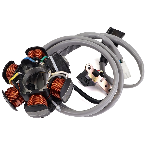 STATOR ALLUMAGE MAXISCOOTER ADAPT. PIAGGIO 125 LIBERTY 1998-2005. 125 VESPA ET4 1998-2005. 125 HEXAGON LX4 JUSQU'A 1997 / APRILIA 125 MOJITO 1999-2001  (OEM : 294971)