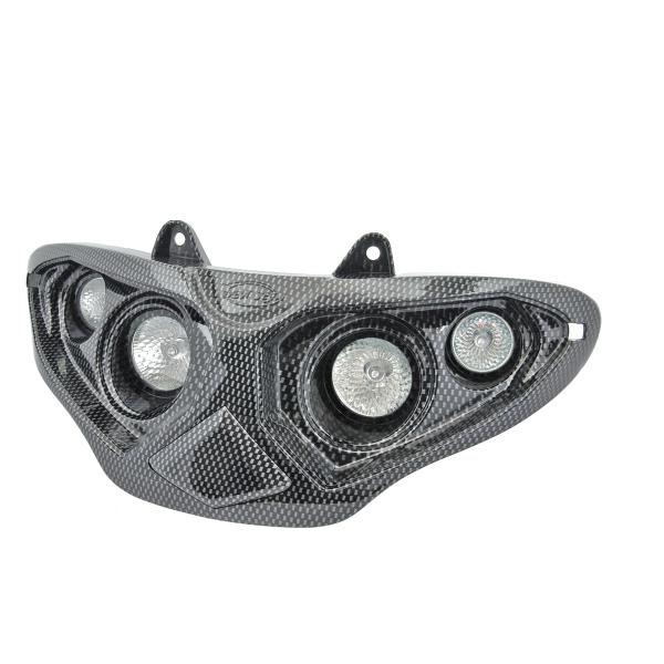 DOUBLE OPTIQUE TNT HALOGENE ADAPT. GILERA RUNNER 50-125-180-200CC IMIT CARBONE *