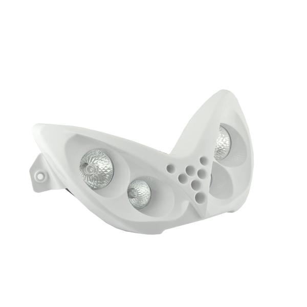 DOUBLE OPTIQUE TNT 4 LAMPES HALOGENE ADAPT. MBK NITRO / YAMAHA AEROX BLANC *