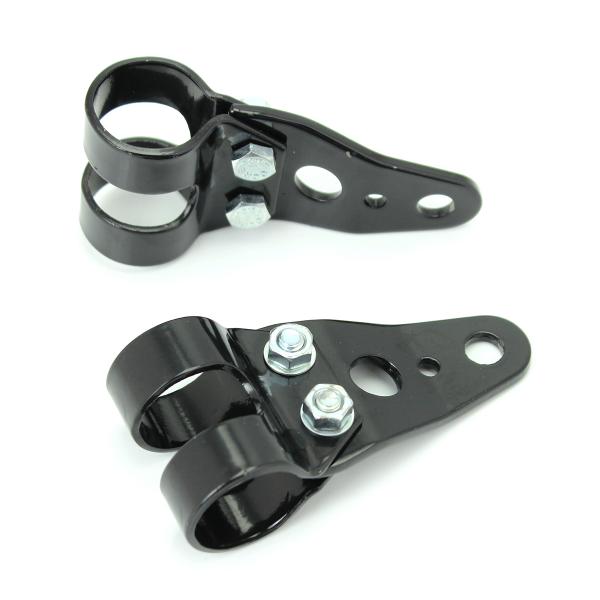 SUPPORT DE PHARE CYCLO Ø26/28 NOIR ADAPT. PEUGEOT 103 SP SPX / MBK 51 (LA PAIRE)