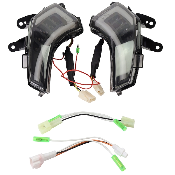 PAIRE DE CLIGNOTANT AVANT A LED RB MAX ADAPT. YAMAHA TMAX 530 2012-16 HOMOLOGUE FUME (LA PAIRE)