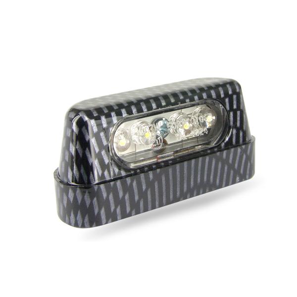 FEU ECLAIRAGE DE PLAQUE HOMOLOGUE TNT A LEDS IMITATION CARBONE
