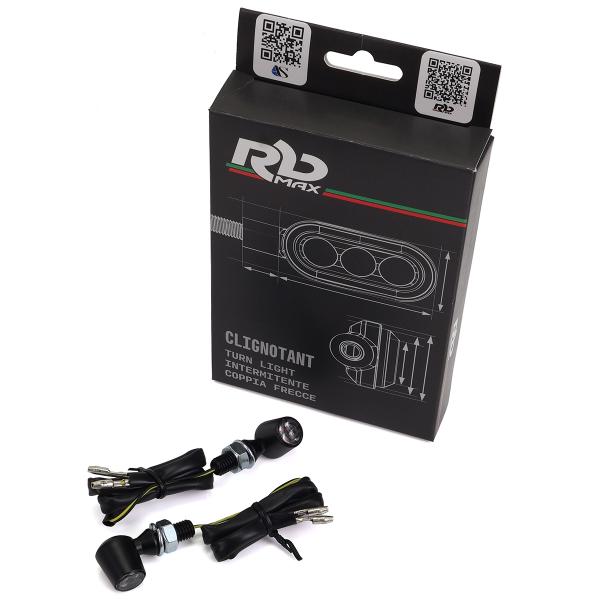 CLIGNOTANT ALU CNC HOMOLOGUE RB MAX PICCOLO A LEDS NOIR (LA PAIRE)