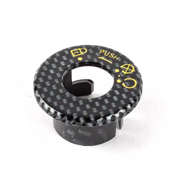 CAPUCHON CONTACTEUR A CLE ADAPT. MBK 50 BOOSTER 1990-2003. STUNT / YAMAHA 50 BWS 1990-2003. SLIDER  IMITATION CARBONE