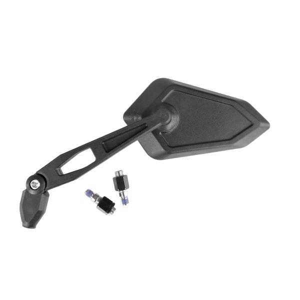 RETROVISEUR PLASTIQUE NOIR REVERSIBLE UNIVERSEL M8 / M10 HOMOLOGUE