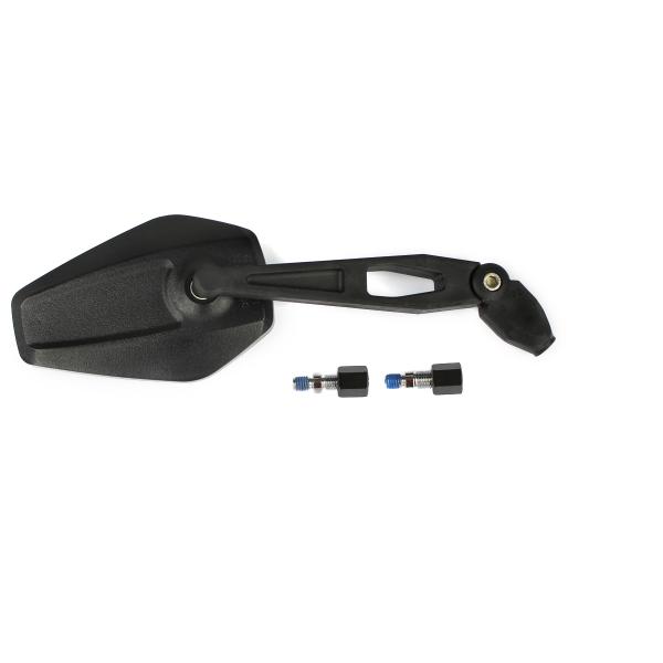 RETROVISEUR PLASTIQUE NOIR REVERSIBLE UNIVERSEL M8 / M10 HOMOLOGUE