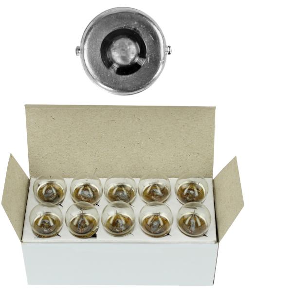 AMPOULE / LAMPE BA15S 12V-5W BLANC (FEU ARRIERE+STOP-CLIGNOTANTS)   (VENDU BOITE DE 10 PIECES)