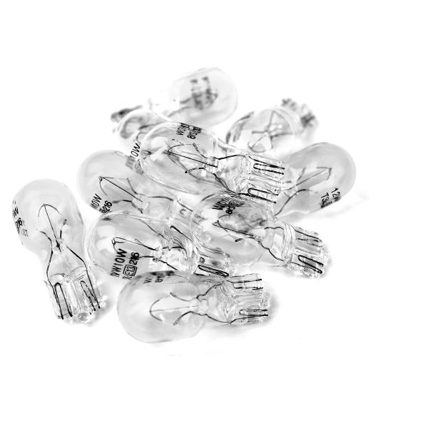 AMPOULE / LAMPE STANDARD 12V 10W CULOT W2.1 x 9.5d NORME T13 WEDGE BLANC (CLIGNOTANT)  (VENDU BOITE DE 10 PIECES)