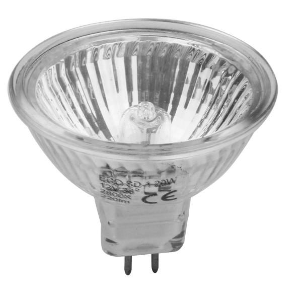 AMPOULE/LAMPE HALOGENE DICHROIQUE 12V 20W Ø50 BLANC (PROJECTEUR MR16) UNITE (BLANC CHAUD)