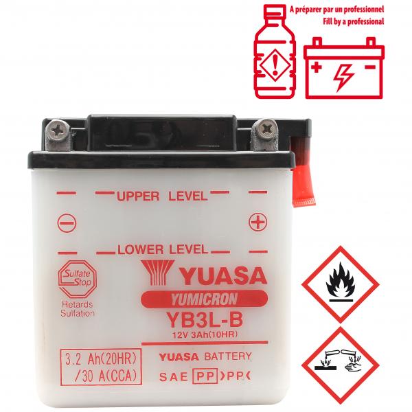 BATTERIE YUASA YB3L-B 12V-3A ADAPT. YAMAHA 125 DTR E