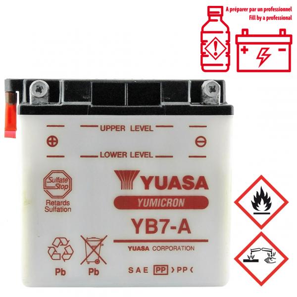 BATTERIE YUASA YB7-A 12V-8.4 Ah . ( PEUGEOT ELYSEO / ELYSTAR 125CC )