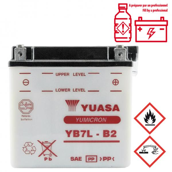 BATTERIE YUASA YB7L-B2 12V-8A ( MBK MAJESTY / YAMAHA SKYLINER 125CC )