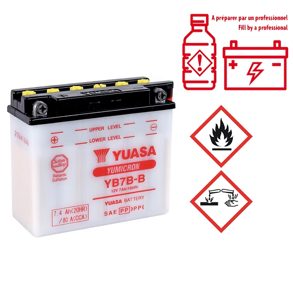 BATTERIE YUASA YB7B-B 12V-7A (ARCHIVE MOTORCYCLE OUTBACK 125CC) (MITT SCRAMBLER 278)