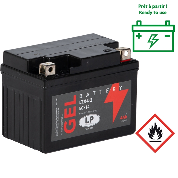 BATTERIE LANDPORT LTX4-3 12V 4Ah  SANS ENTRETIEN GEL