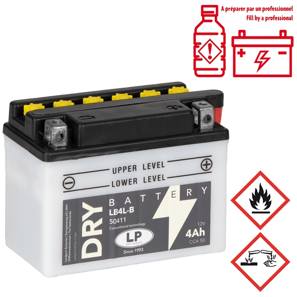 BATTERIE LANDPORT LB4L-B 12V-4A AVEC ENTRETIEN AVEC PACK ACIDE
