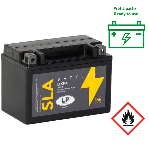 BATTERIE LANDPORT LTX9-4 12V 8A SANS ENTRETIEN SLA / TECHNOLOGIE AGM ( YTX9-BS )
