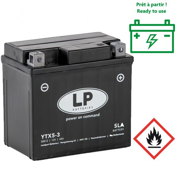 BATTERIE LANDPORT LTX5-3 12V 4A SANS ENTRETIEN SLA / TECHNOLOGIE AGM  ( YTX5L-BS )