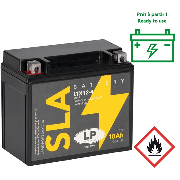 BATTERIE LANDPORT LTX12-4 12V 10A SANS ENTRETIEN SLA / TECHNOLOGIE AGM ( YTX12-BS )