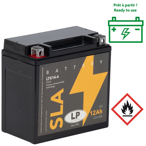 BATTERIE LANDPORT LTX14-4 12V 12A SANS ENTRETIEN SLA / TECHNOLOGIE AGM ( YTX14-BS )