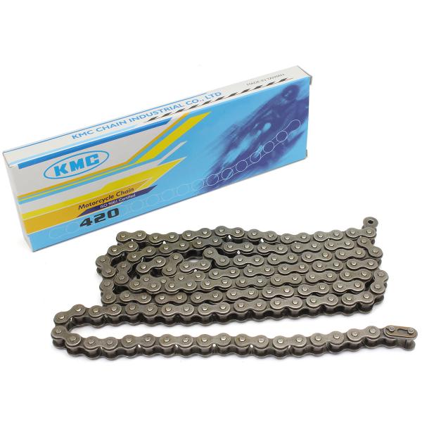 CHAINE MOTO / MECABOITE RENFORCEE KMC 420 138 MAILLONS NOIR