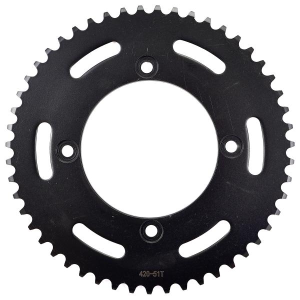 COURONNE MOTO ADAPT. BETA 50 RR 420 51 DTS NOIR (Ø100MM / 4 TROUS)