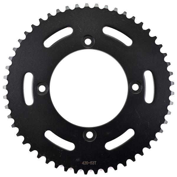 COURONNE MOTO ADAPT. BETA 50 RR 420 53 DTS NOIR (Ø100MM / 4 TROUS)