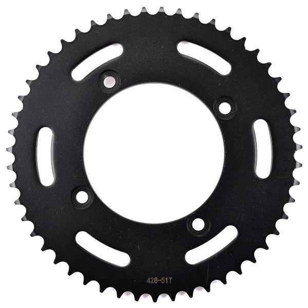 COURONNE MOTO ADAPT. BETA 50 RR 428 51 DTS NOIR (Ø100MM / 4 TROUS)