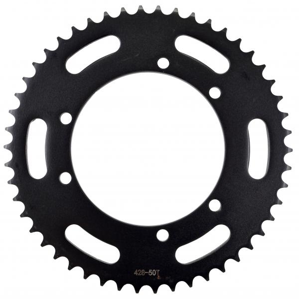 COURONNE MOTO ADAPT. SHERCO ENDURO -SM 2003-2020 428 50 DTS NOIR (Ø110MM / 3 X 2 TROUS)