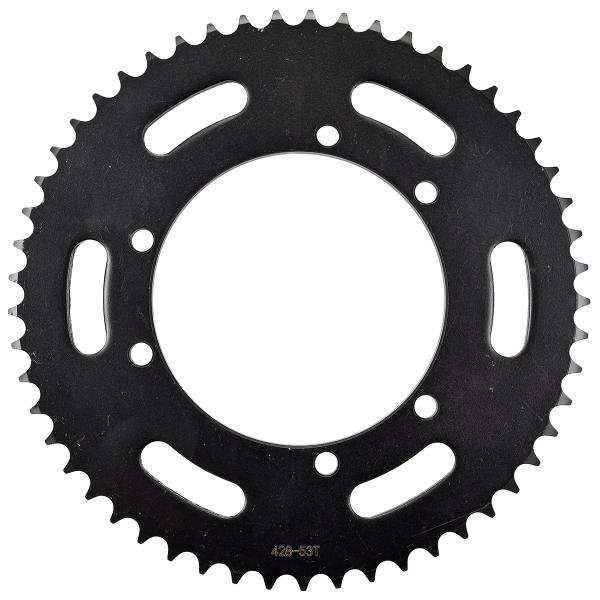 COURONNE MOTO ADAPT. SHERCO ENDURO -SM 2003-2020 428 53 DTS NOIR (Ø110MM / 3 X 2 TROUS)