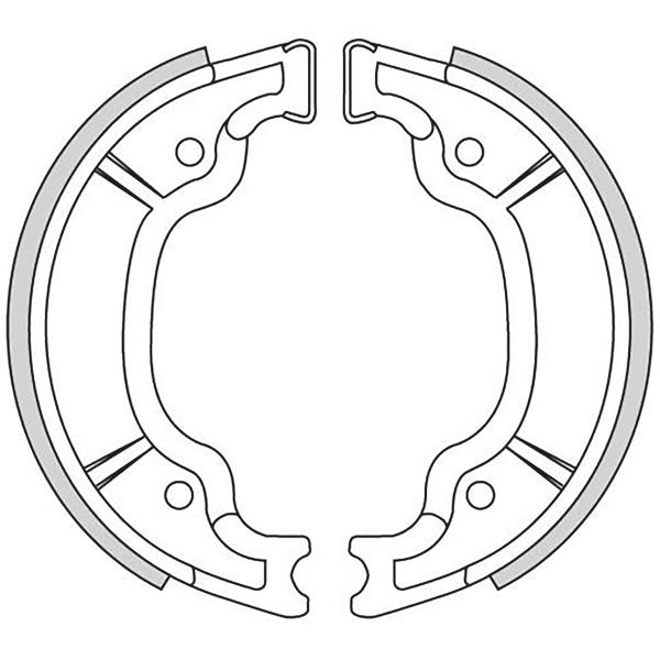 MACHOIRE DE FREIN ARRIERE BRENTA ADAPT. YAMAHA 125 MAJESTY 1998-2000 AR. YBR 2007> AR / MBK 125 SKYLINER 1998-2001 / CYGNUS 125CC 1995-1998 ( 130 x 28 MM )  BR1445