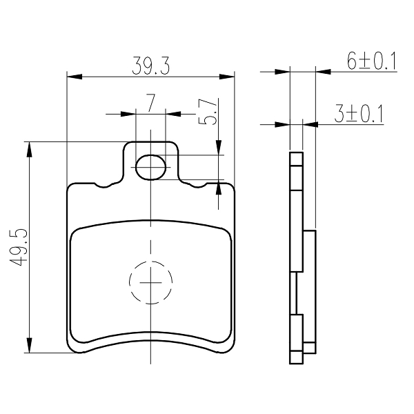 PLAQUETTE DE FREIN SCOOTER RB MAX  ADAPT. MBK 50 BOOSTER AV. NITRO AV OVETTO AV / APRILIA 50 SR AV / MALAGUTI 50 F12 AV / PEUGEOT 50 BUXY AV / PIAGGIO 50 ZIP. TYPHOON AV. NRG AV. NTT AV