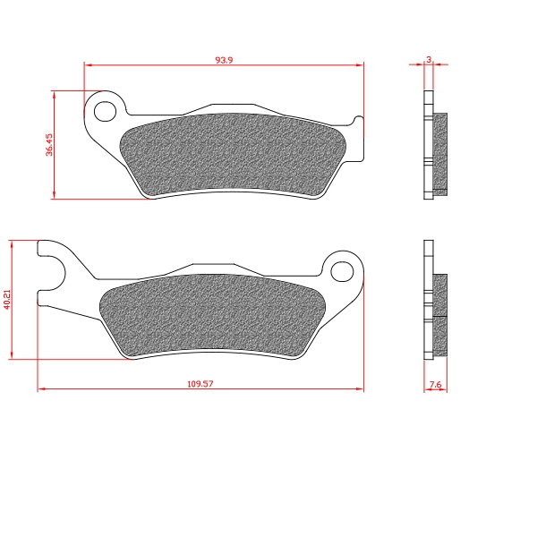 PLAQUETTE DE FREIN SCOOT BRENTA ADAPT. PIAGGIO AVANT TYPHOON 2018-> / APRILIA SR MOTARD 2018-> (1C002634) (HOMOLOGUEE ECE R90) BR3234