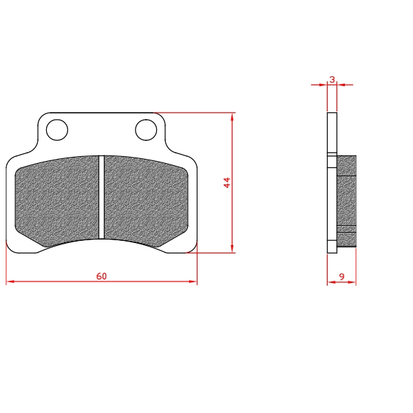 PLAQUETTE DE FREIN SCOOT BRENTA ADAPT. TNT MOTOR / CPI / GY6 2T / KEEWAY / GENERIC / PEUGEOT (HOMOLOGUEE ECE R90) BR3205