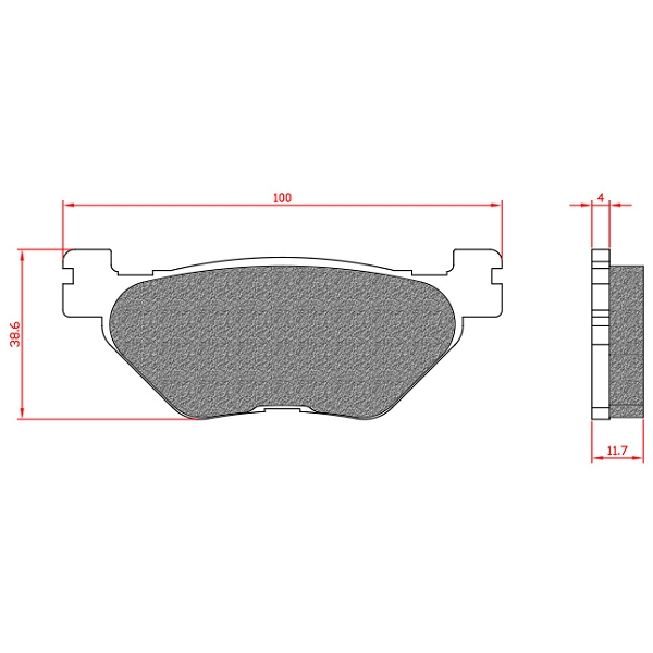 PLAQUETTE DE FREIN MAXISCOOTER BRENTA ADAPT. YAMAHA TMAX 500 2001-2003 / TMAX 500-530-560CC 2008-2024 ARRIERE (HOMOLOGUEE ECE R90) BR3058